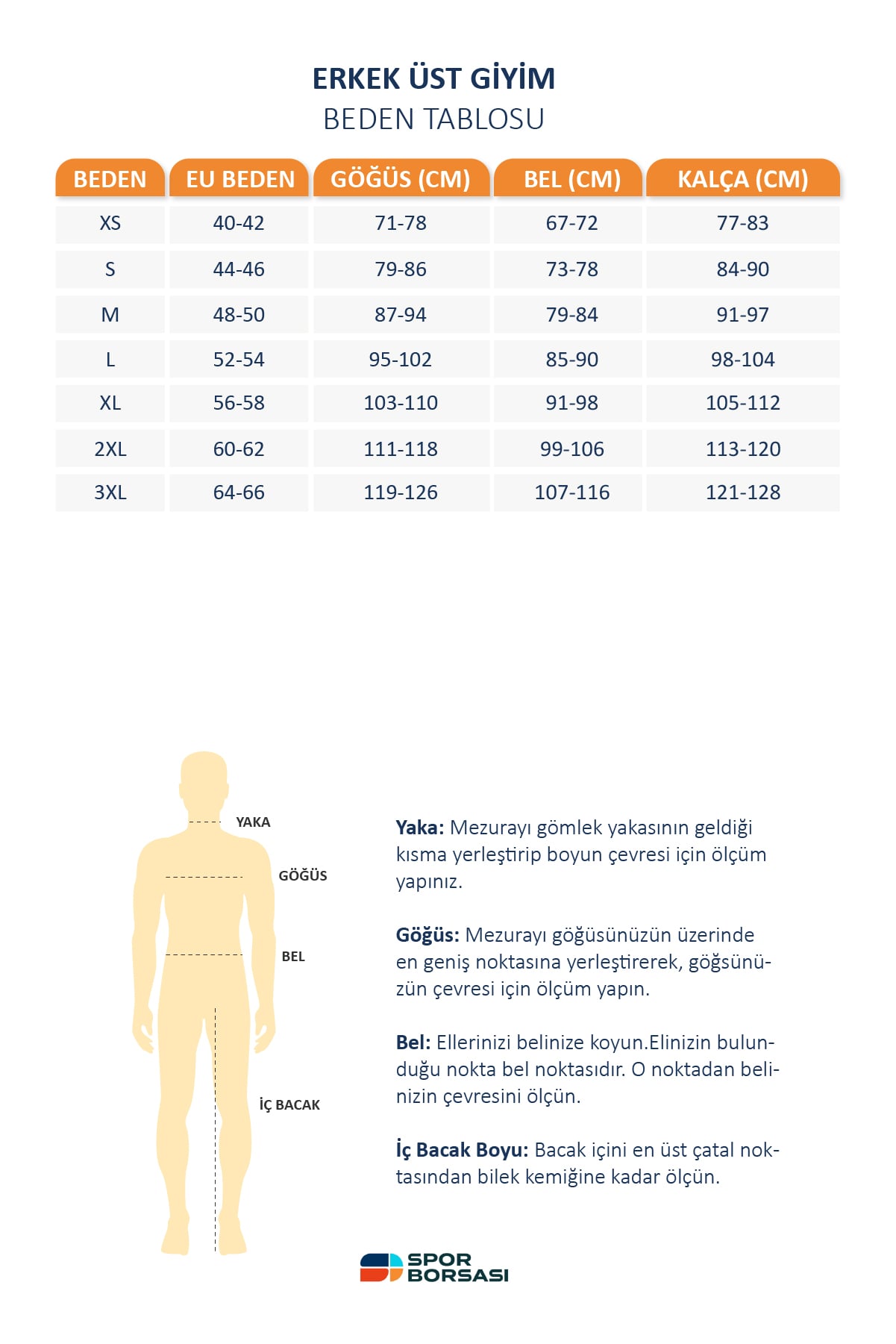 Puma erkek üst giyim beden tablosu